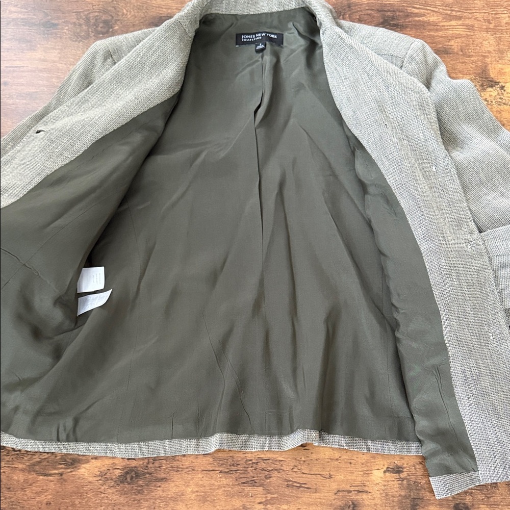 Jones New York Textured Olive/Gray Blazer - Picture 6 of 9